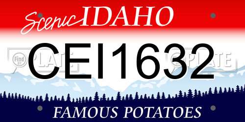CEI1632 Idaho License Plate