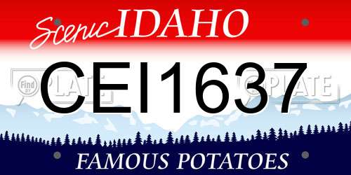 CEI1637 Idaho License Plate
