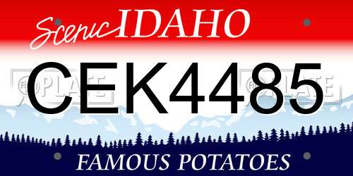 CEK4485 Idaho License Plate