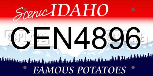 CEN4896 Idaho License Plate