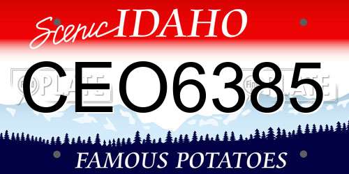 CEO6385 Idaho License Plate