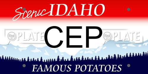 CEP Idaho License Plate