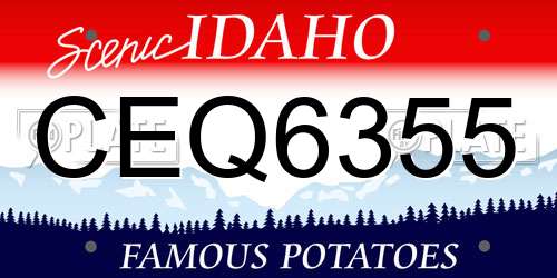 CEQ6355 Idaho License Plate