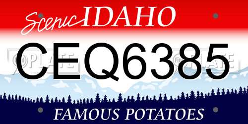 CEQ6385 Idaho License Plate