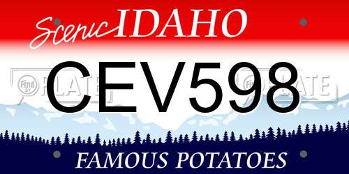 CEV598 Idaho License Plate