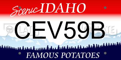 CEV59B Idaho License Plate