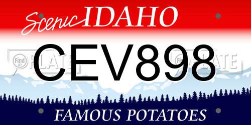 CEV898 Idaho License Plate