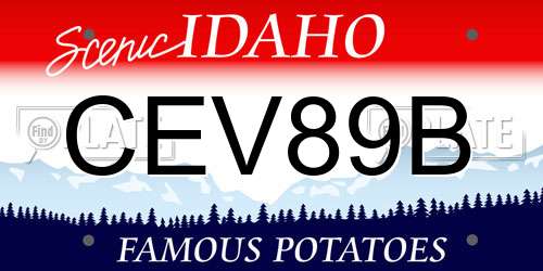 CEV89B Idaho License Plate