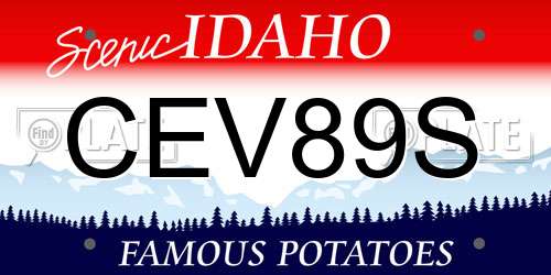 CEV89S Idaho License Plate