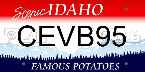 CEVB95 Idaho License Plate