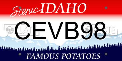 CEVB98 Idaho License Plate