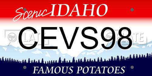 CEVS98 Idaho License Plate