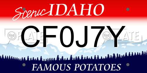CF0J7Y Idaho License Plate