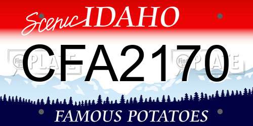 CFA2170 Idaho License Plate