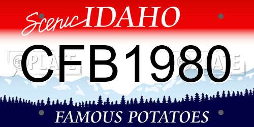 CFB1980 Idaho License Plate