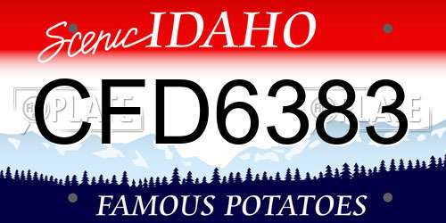 CFD6383 Idaho License Plate