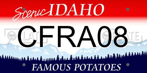 CFRA08 Idaho License Plate