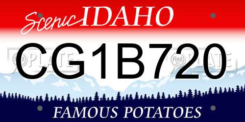 CG1B720 Idaho License Plate