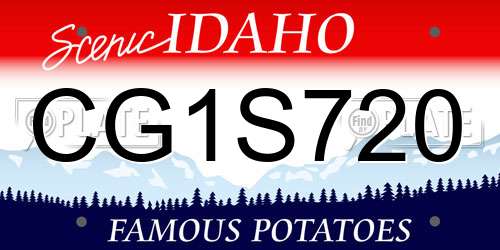 CG1S720 Idaho License Plate