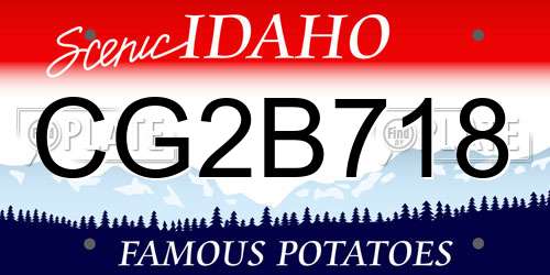 CG2B718 Idaho License Plate