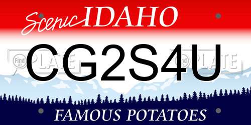 CG2S4U Idaho License Plate