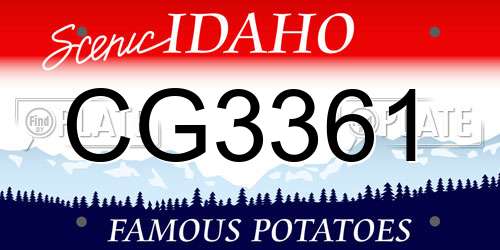 CG3361 Idaho License Plate