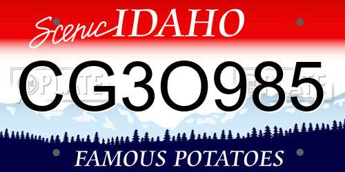CG3O985 Idaho License Plate