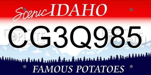 CG3Q985 Idaho License Plate
