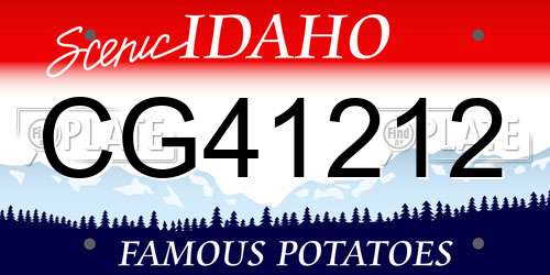 CG41212 Idaho License Plate