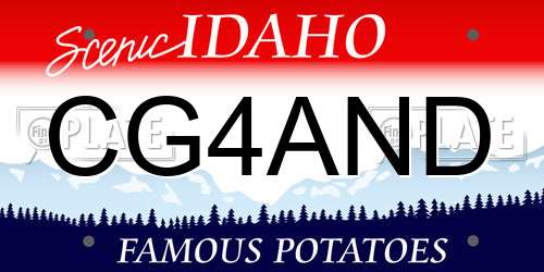 CG4AND Idaho License Plate