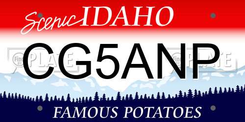 CG5ANP Idaho License Plate