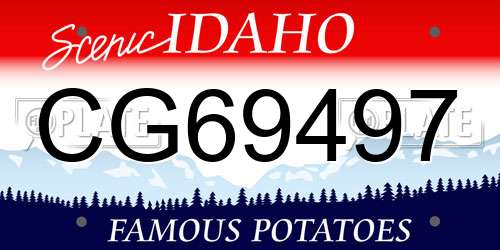 CG69497 Idaho License Plate
