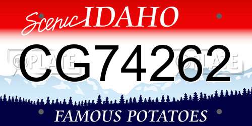 CG74262 Idaho License Plate