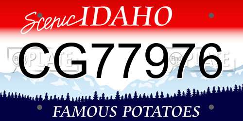 CG77976 Idaho License Plate