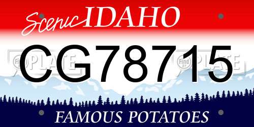 CG78715 Idaho License Plate