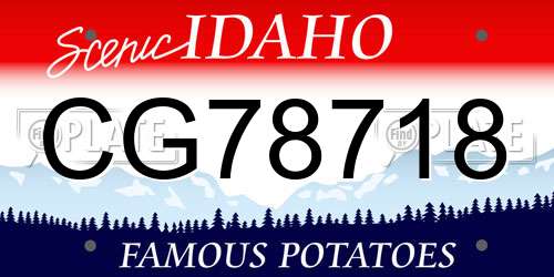 CG78718 Idaho License Plate