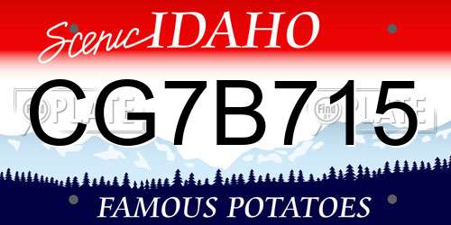 CG7B715 Idaho License Plate