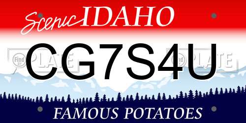 CG7S4U Idaho License Plate