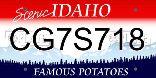 CG7S718 Idaho License Plate