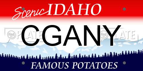 CGANY Idaho License Plate