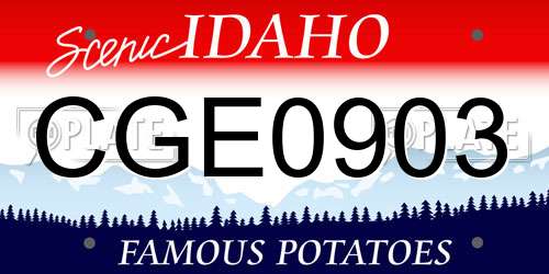 CGE0903 Idaho License Plate