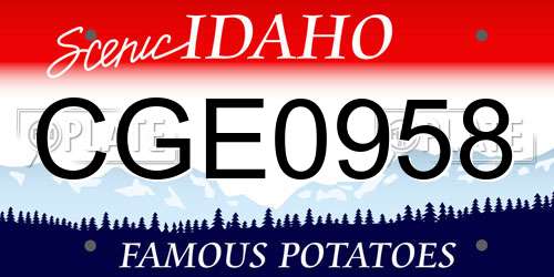 CGE0958 Idaho License Plate