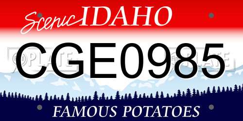 CGE0985 Idaho License Plate