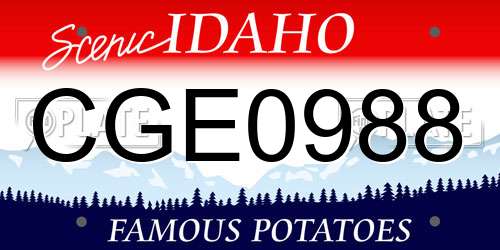 CGE0988 Idaho License Plate