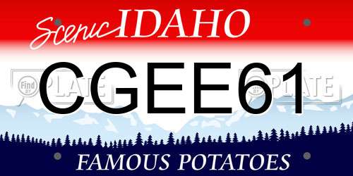 CGEE61 Idaho License Plate