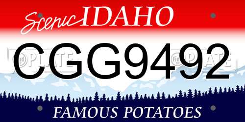 CGG9492 Idaho License Plate