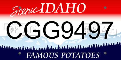 CGG9497 Idaho License Plate