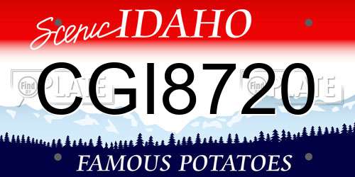 CGI8720 Idaho License Plate