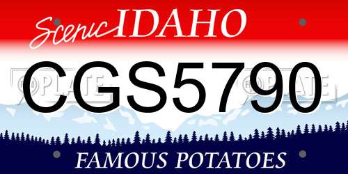 CGS5790 Idaho License Plate