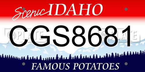 CGS8681 Idaho License Plate
